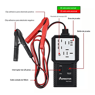 Probador Portátil De Relé De Auto 12v - 24v / 4pin - 5pin