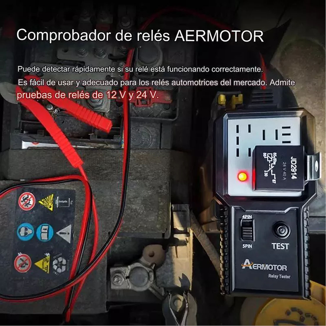 Probador Portátil De Relé De Auto 12v - 24v / 4pin - 5pin 3