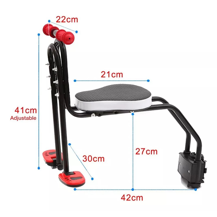 Silla Soporte Asiento Delantero Niños Porta Bebe Bicicleta 4