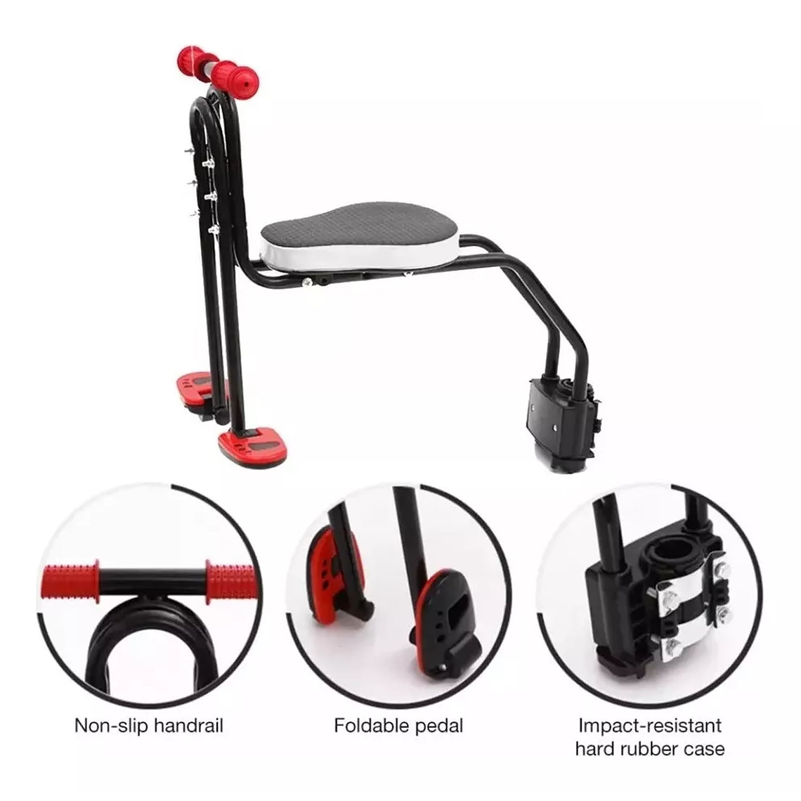 Silla Soporte Asiento Delantero Niños Porta Bebe Bicicleta 3