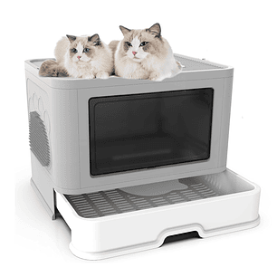 Arenero Cerrado Gatos Cupula Baño Sanitario Xl Base Movil