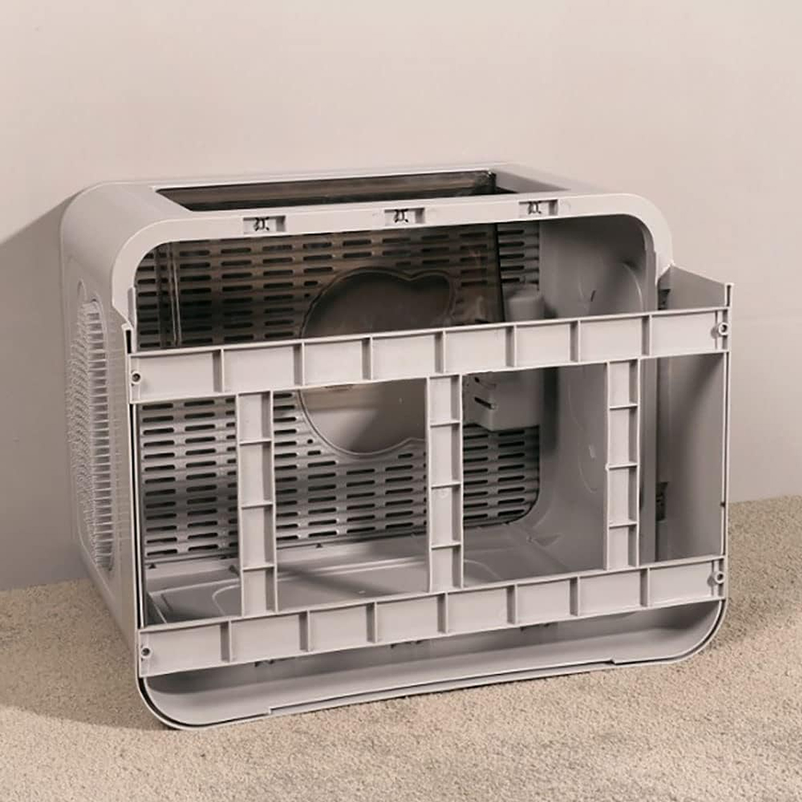 Arenero Cerrado Gatos Cupula Baño Sanitario Xl Base Movil 5