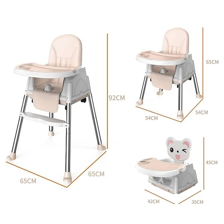 Silla De Comer- Asiento Plegable Para Niños 2 En 1 8