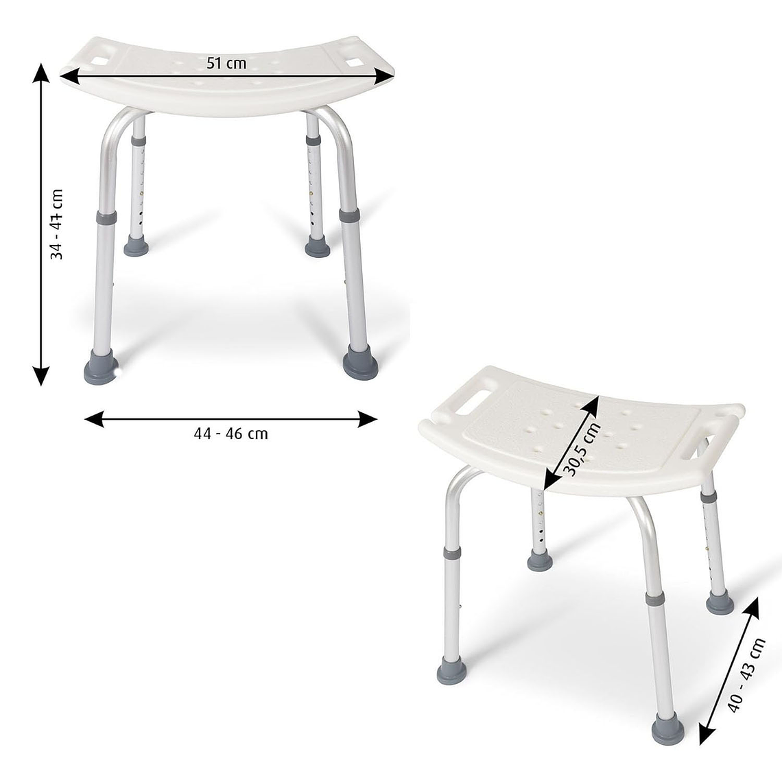 Silla Asiento De Ducha Seguridad Antideslizante Regulable 6