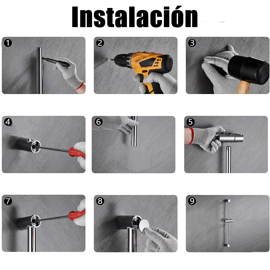 Barra Soporte Para Ducha Telefono Deslizante Adaptable 4