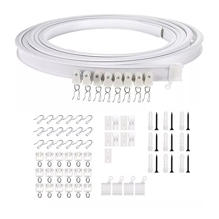 Riel Para Cortina De Techo Riel Flexible Soporte 3mts 1