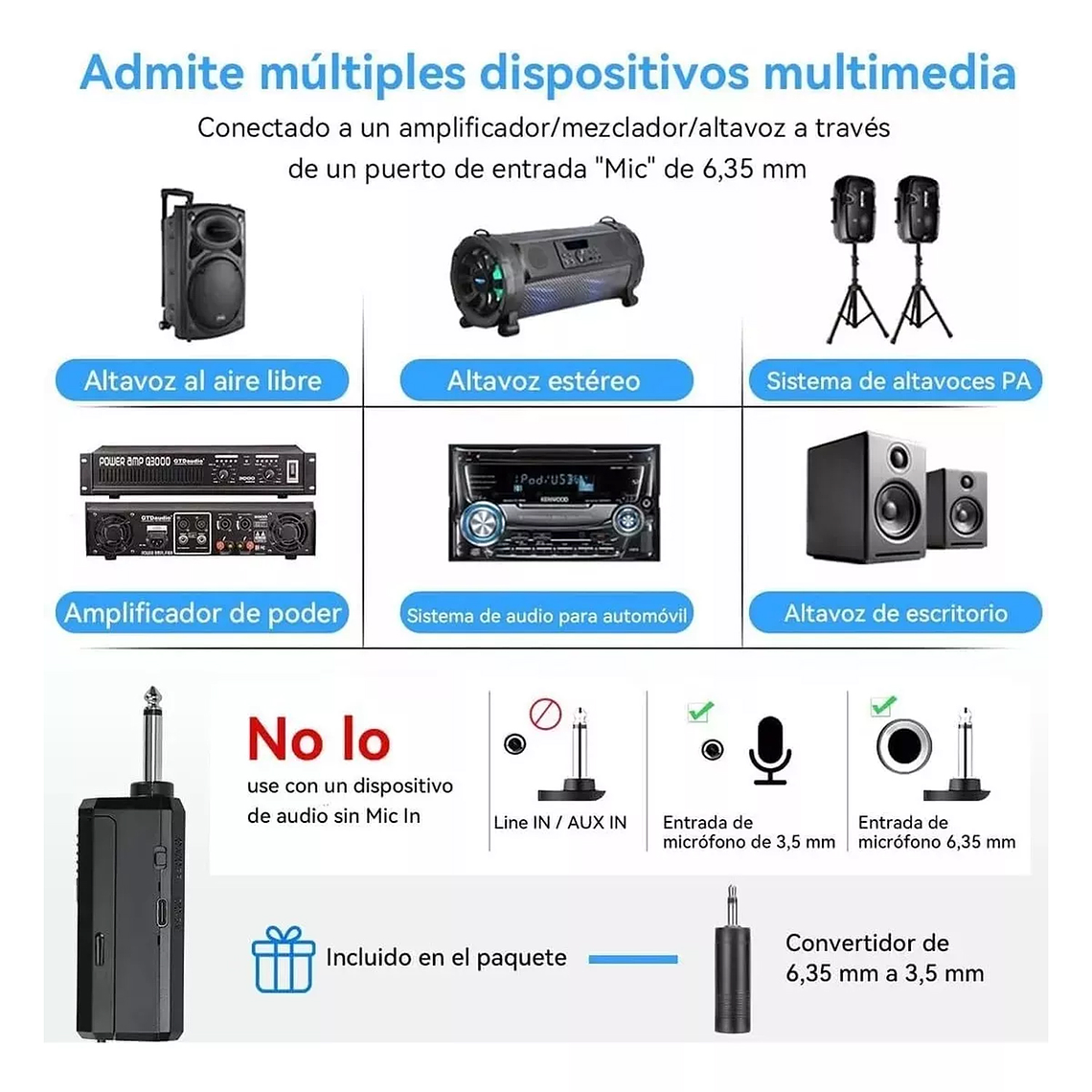 Micrófono Inalámbrico Profesional Karaoke Kit 2pcs 3