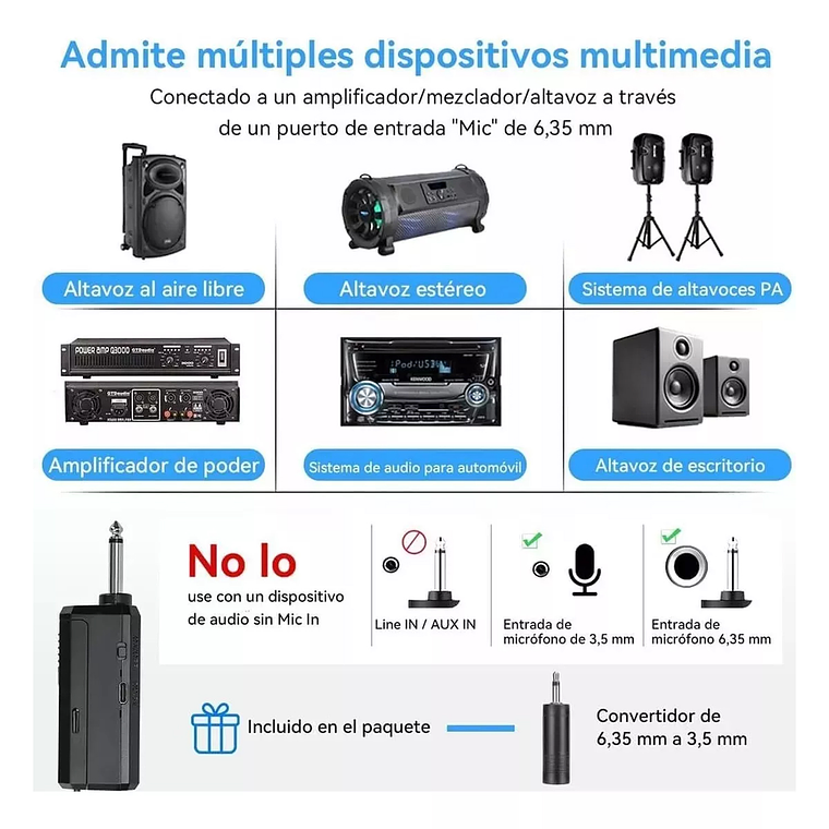 Micrófono Inalámbrico Profesional Karaoke Kit 2pcs 3