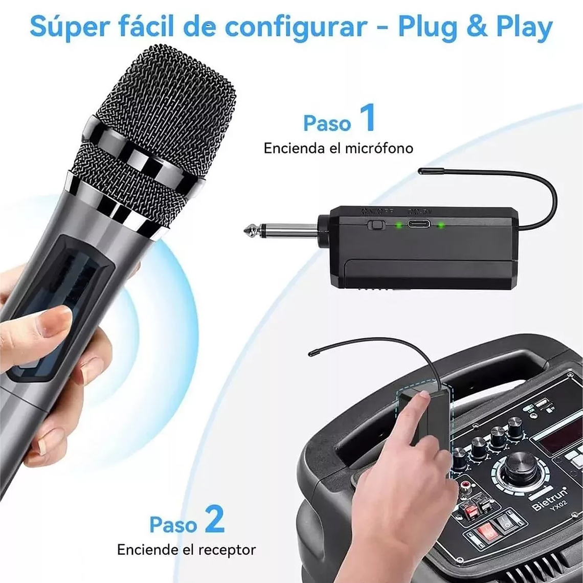 Micrófono Inalámbrico Profesional Karaoke Kit 2pcs 4