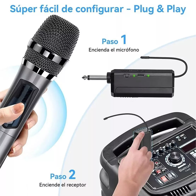 Micrófono Inalámbrico Profesional Karaoke Kit 2pcs 4