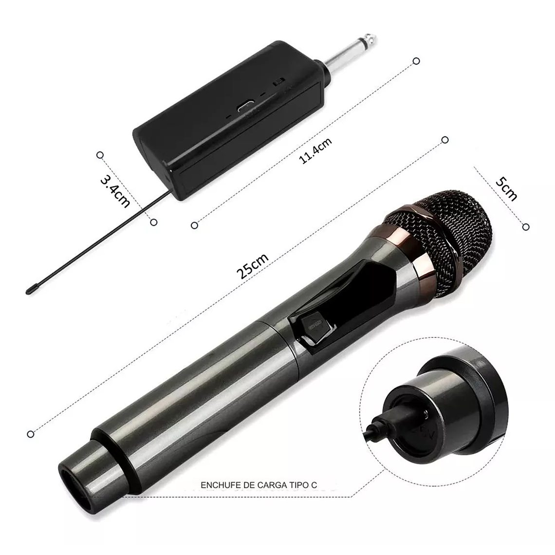 Micrófono Inalámbrico Profesional Karaoke Kit 2pcs 7