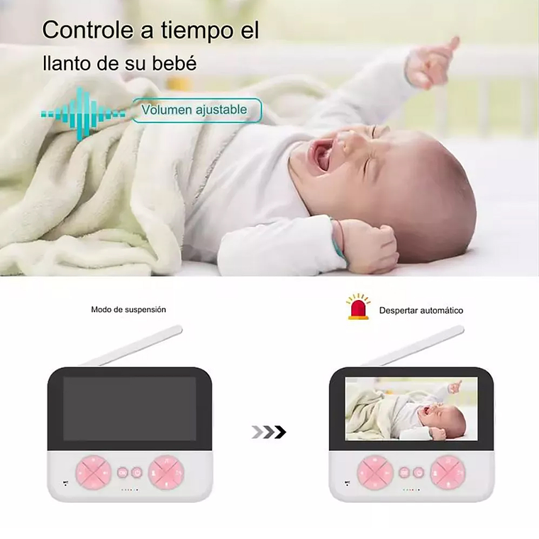 Cámara Monitor Vigilancia Nocturna Para Bebes Con Micrófono 5