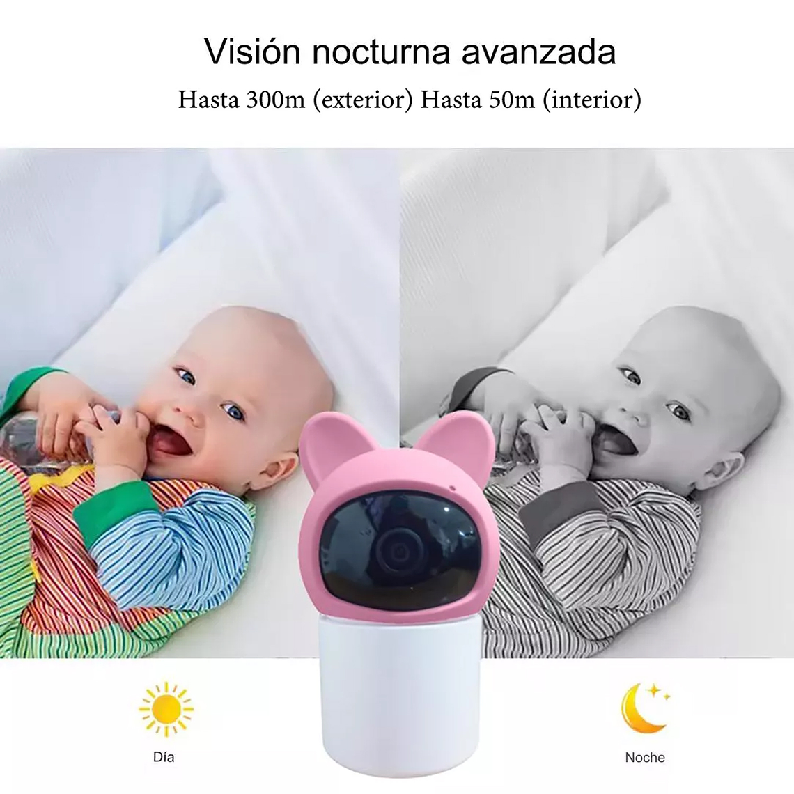 Cámara Monitor Vigilancia Nocturna Para Bebes Con Micrófono 6