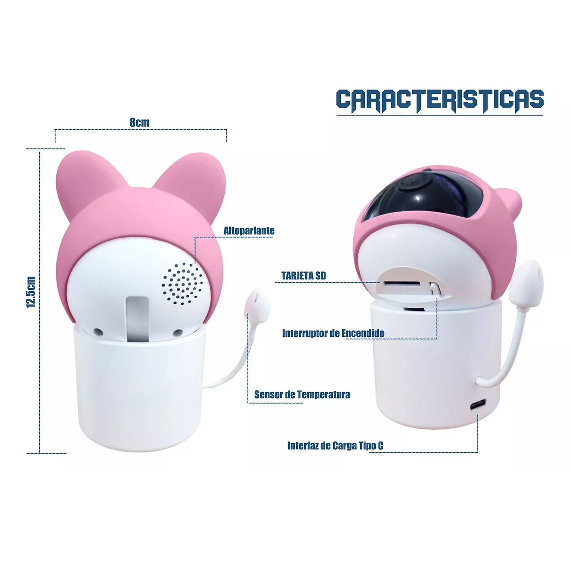 Cámara Monitor Vigilancia Nocturna Para Bebes Con Micrófono 7