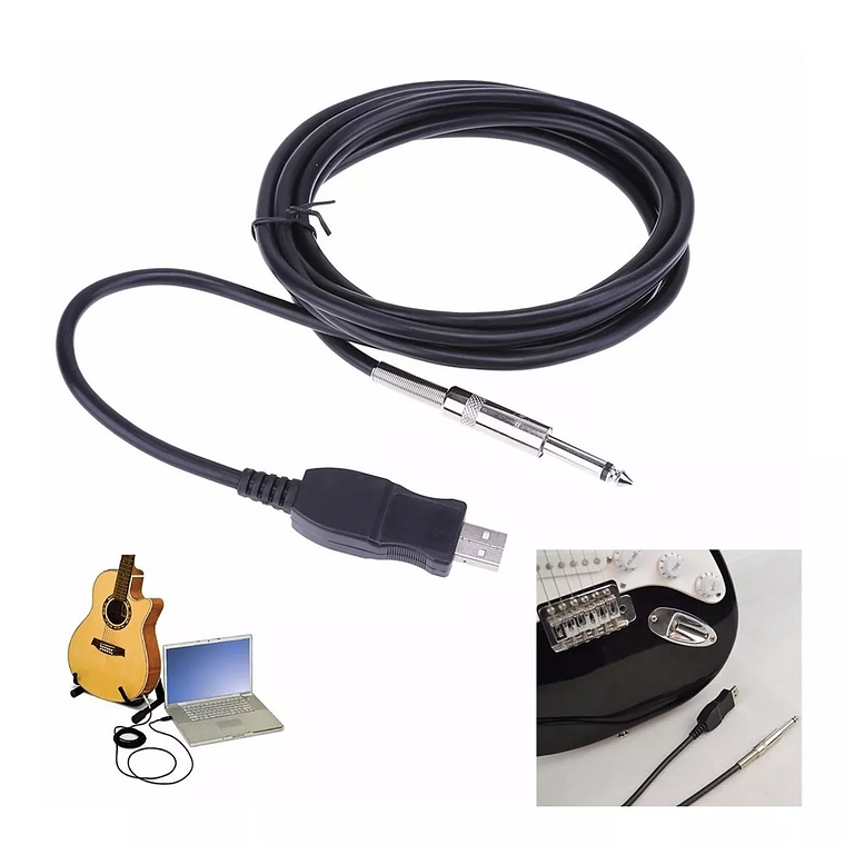 Cable Adaptador Usb Para Guitarra Pc Notebook Mac Interface 1