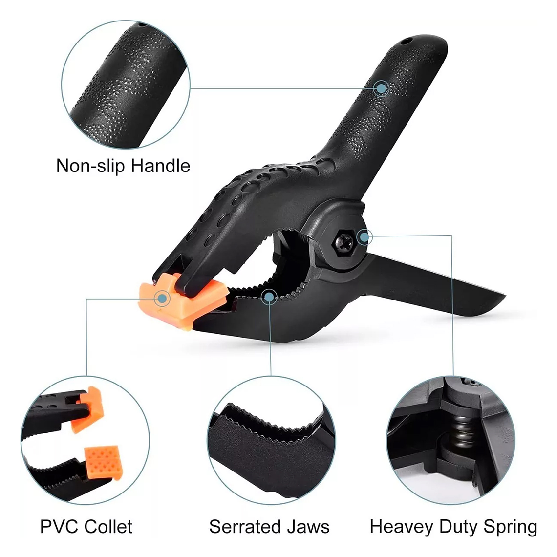 Pack De 6 Pinzas Alicate Tipo Prensas 4 Pulgadas 2