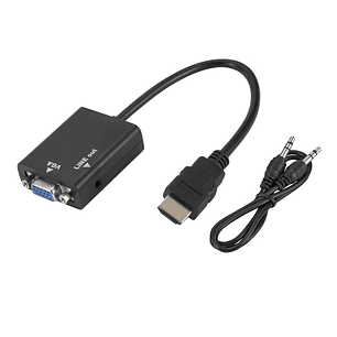 Adaptador Cable de Conversión Hdmi A Vga + Audio Hd