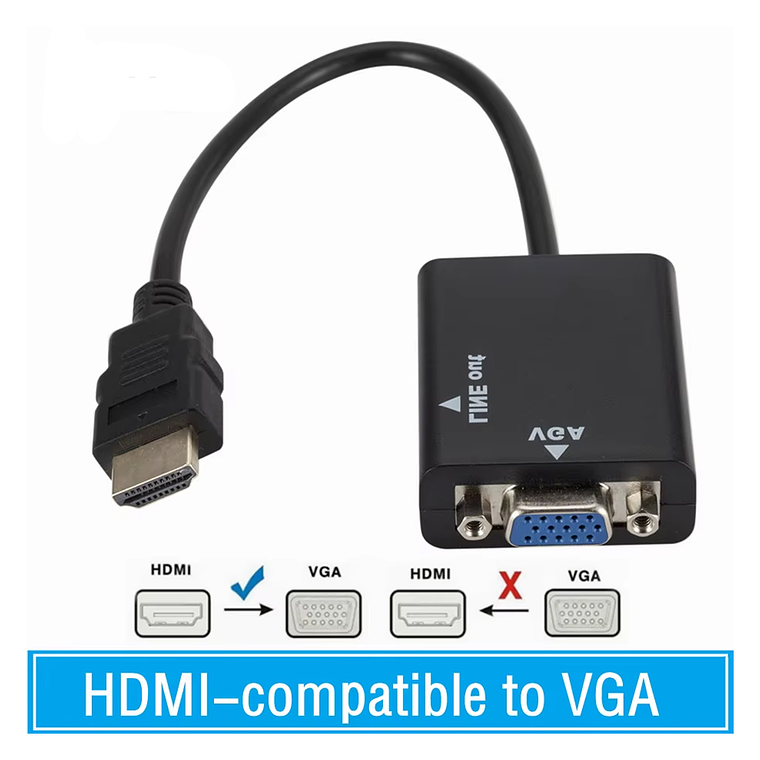 Adaptador Cable de Conversión Hdmi A Vga + Audio Hd 4