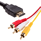 Cable Hdmi A 3 Rca Digital Audio Video Macho 1.5 Mts - Miniatura 2
