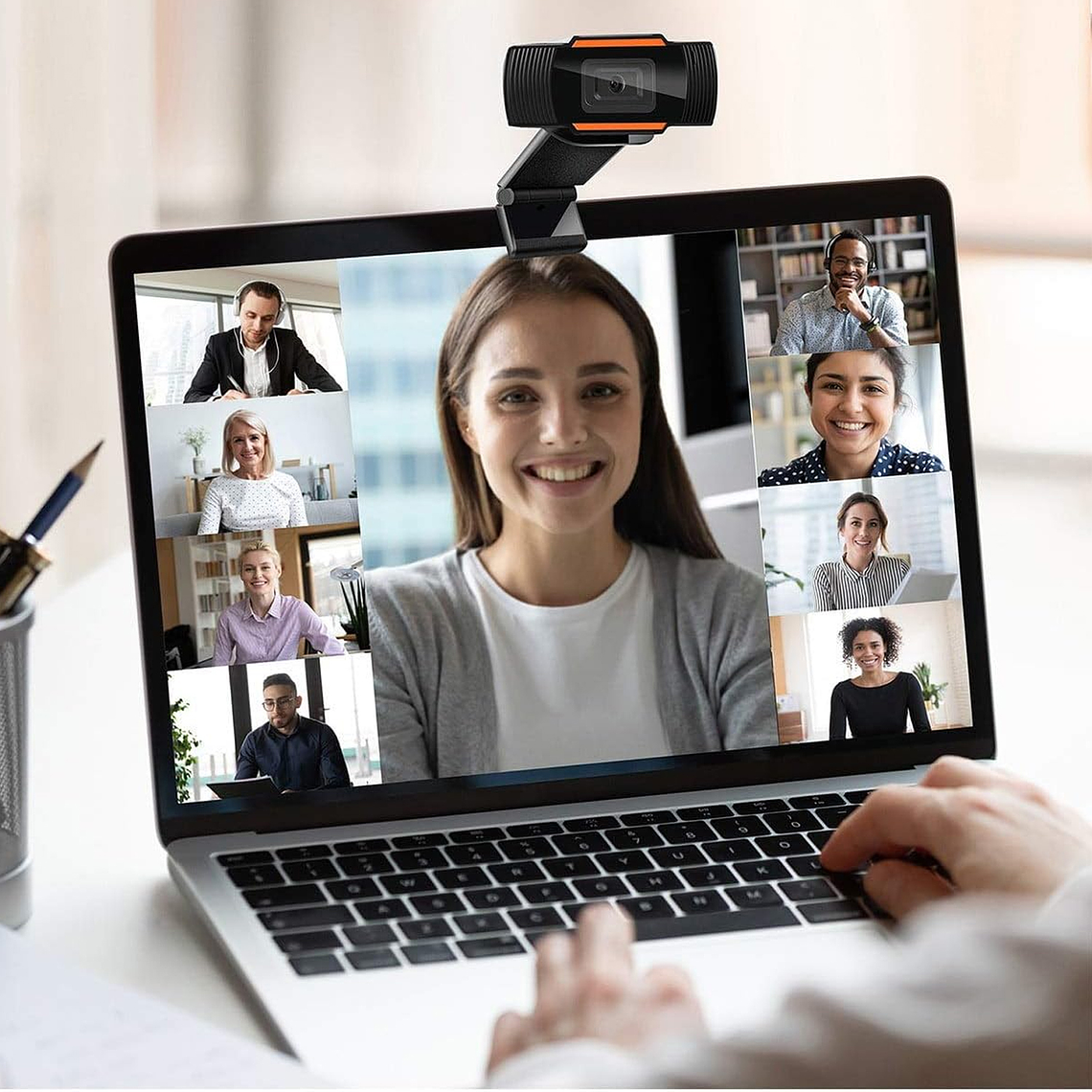 Camara Web Usb Con Microfono Teletrabajo Full Hd 4
