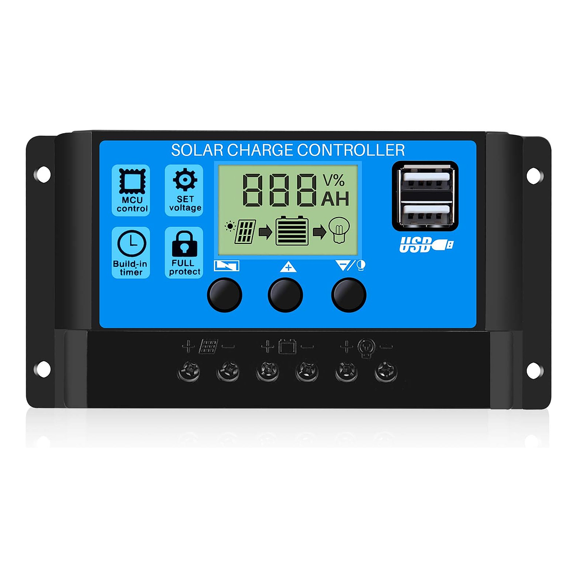 Regulador De Carga Solar Digital 12v 24v 30a 2usb 1