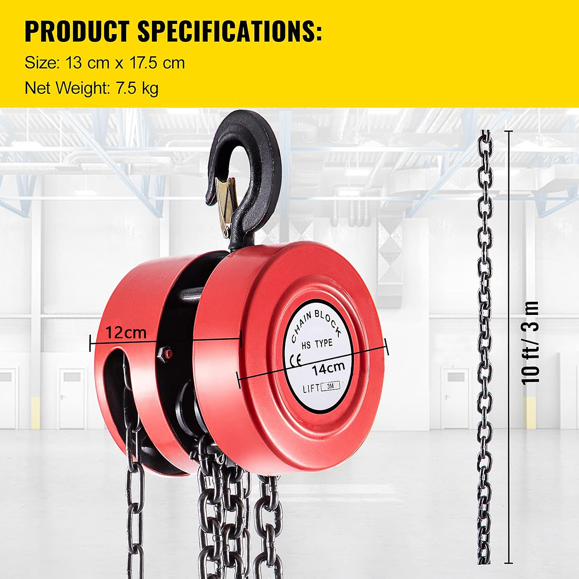 Tecle Polipasto Manual Con Cadena 3 Toneladas X3 Metros 4