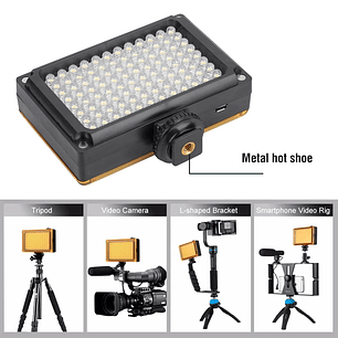 Foco De Cámara 96 Led Flash Batería Con 2 Filtros