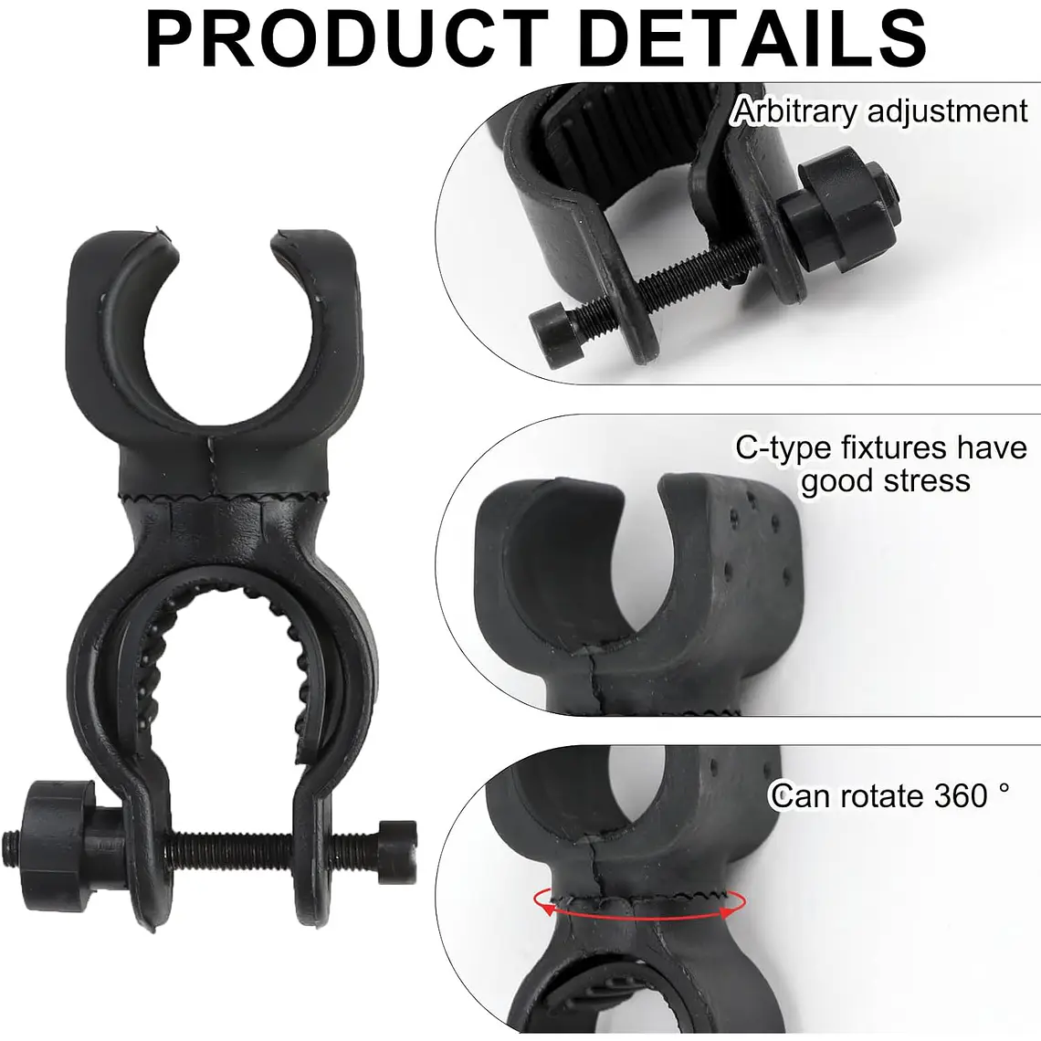 Soporte De Bicicletas Para Montura De Linterna Led 360 3