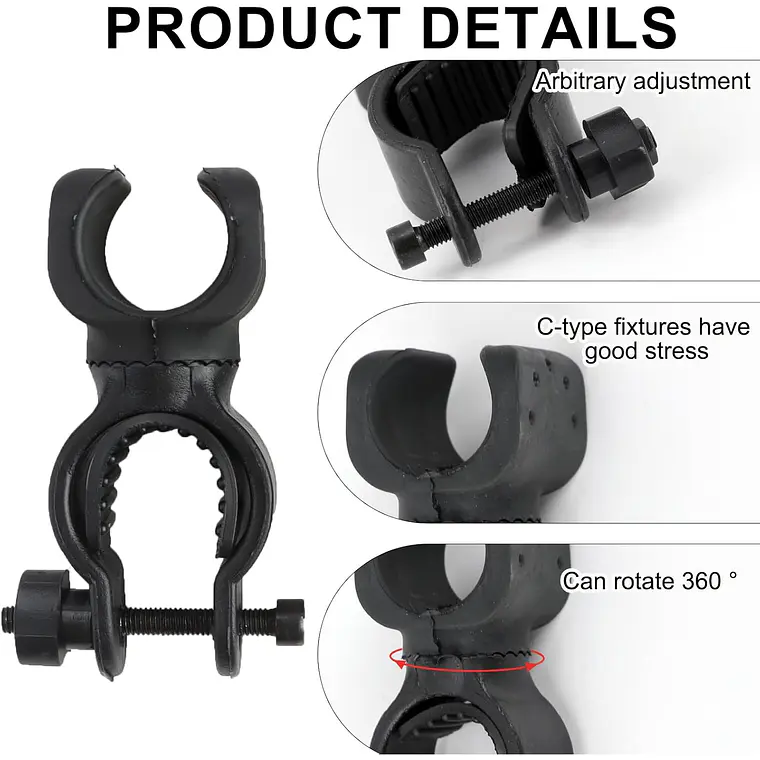 Soporte De Bicicletas Para Montura De Linterna Led 360 3