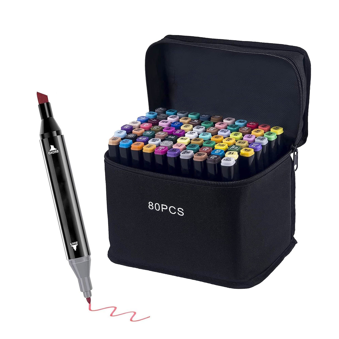 Set 80 Marcadores Cuadrados Doble Punta 1