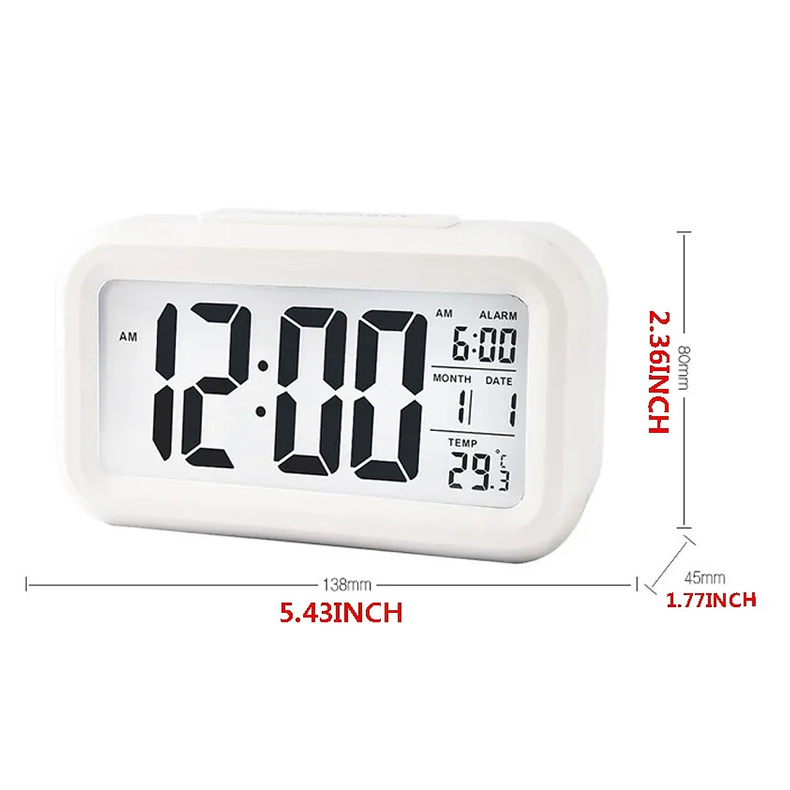 Reloj Despertador Pantalla Led Feha Temperatura Alarma 2