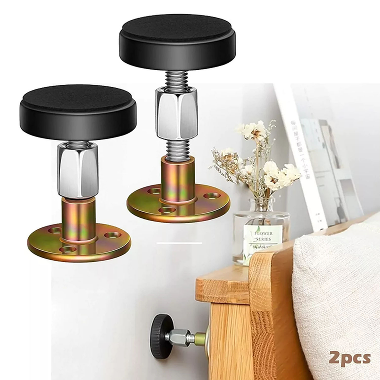 Tope Cama Pared Mueble Ajustable Antivibración 2 Unidades 1