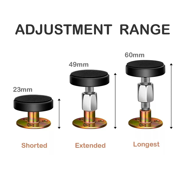 Tope Cama Pared Mueble Ajustable Antivibración 2 Unidades 2
