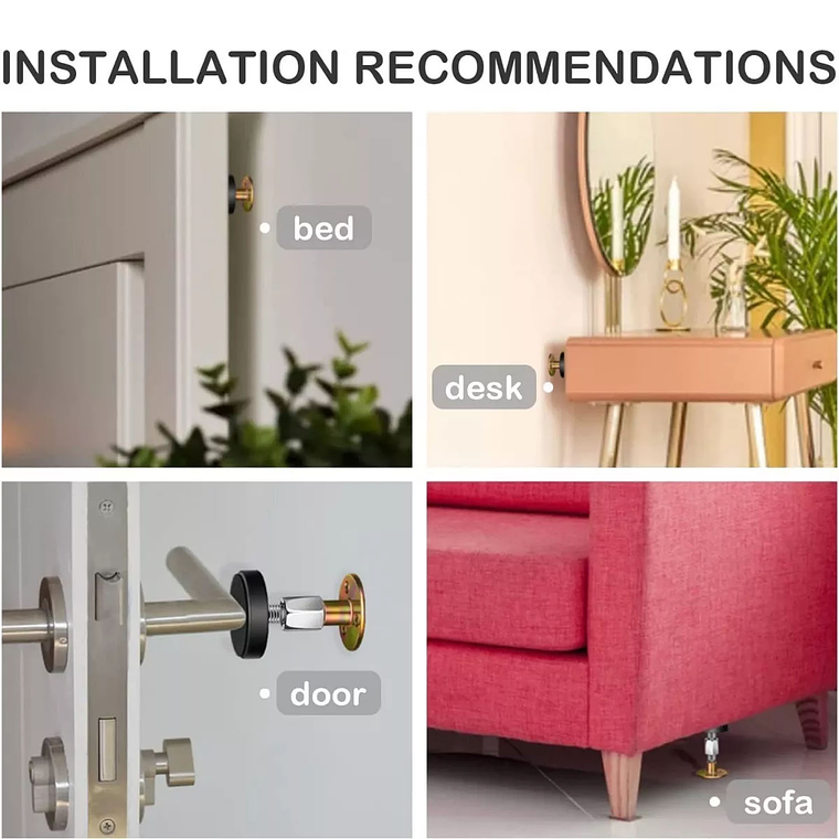 Tope Cama Pared Mueble Ajustable Antivibración 2 Unidades 4