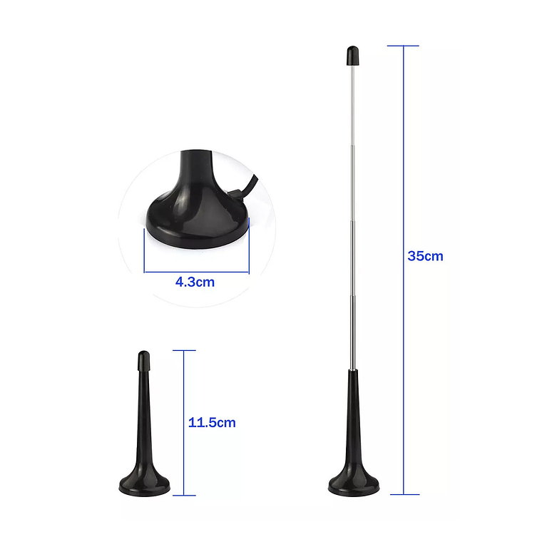 Mini Antena Digital Para Tv Base Magnética 5