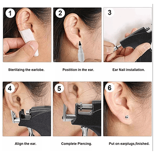 Pistola Inoxidable Perforadora Oreja Aros