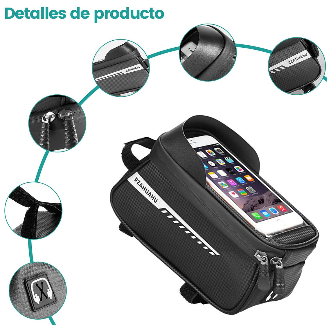 Bolso Porta Celular Impermeable Bicicleta 6.5 PuLG 2