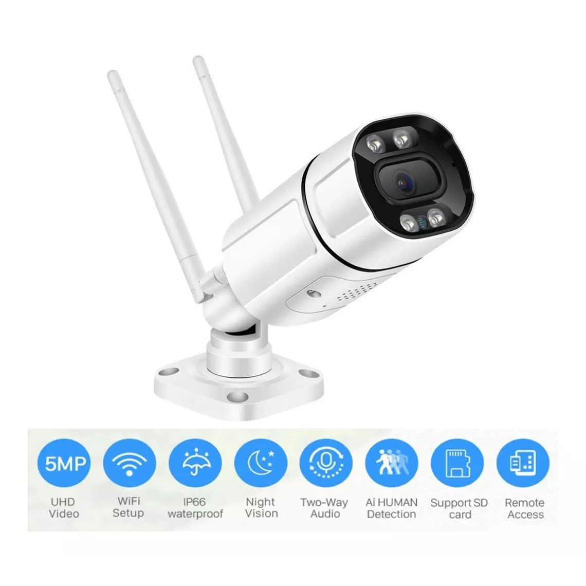 Cámara Exterior Wifi 4mp 1080p Hd 2