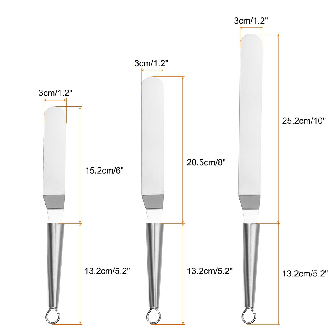 Set 3 Espátulas Alisadora Repostera Decoración Tortas 2