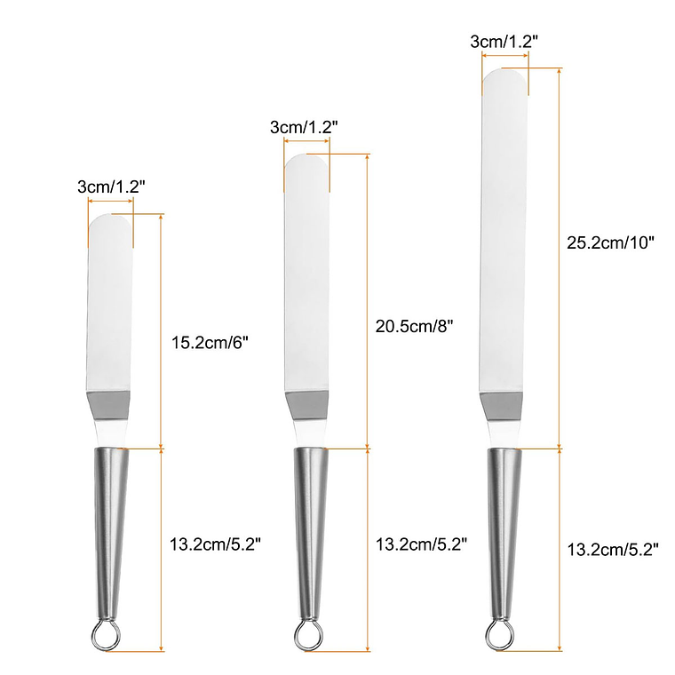 Set 3 Espátulas Alisadora Repostera Decoración Tortas 2