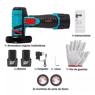 Mini Esmeril Amoladora Angular Inalámbrico 2 Baterías