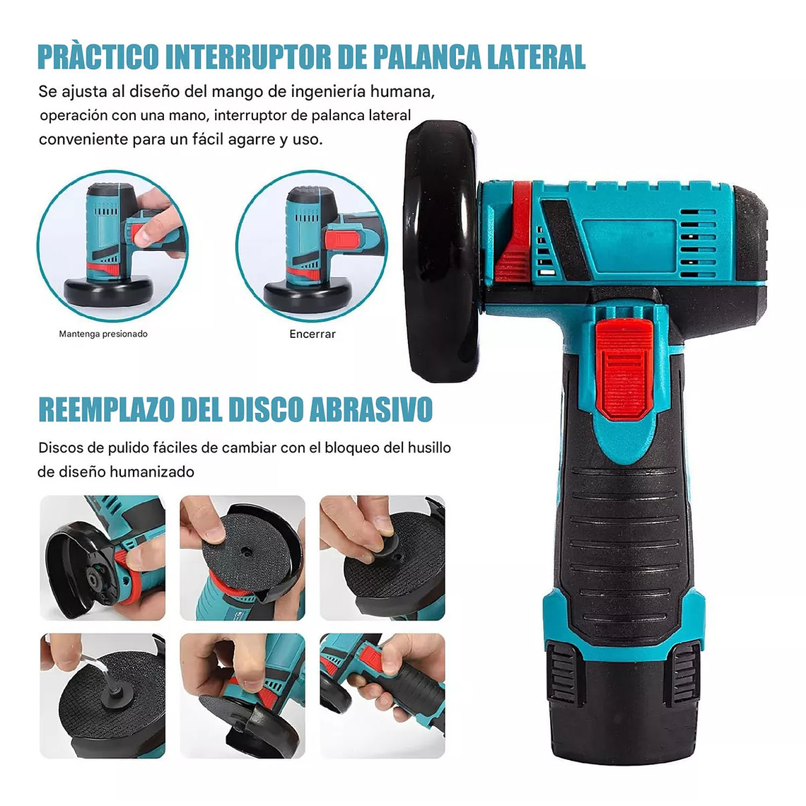 Mini Esmeril Amoladora Angular Inalámbrico 2 Baterías 5