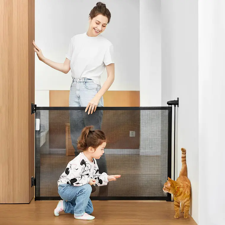 Baranda Reja Puerta Seguridad Retráctil Para Bebe Y Mascotas 3