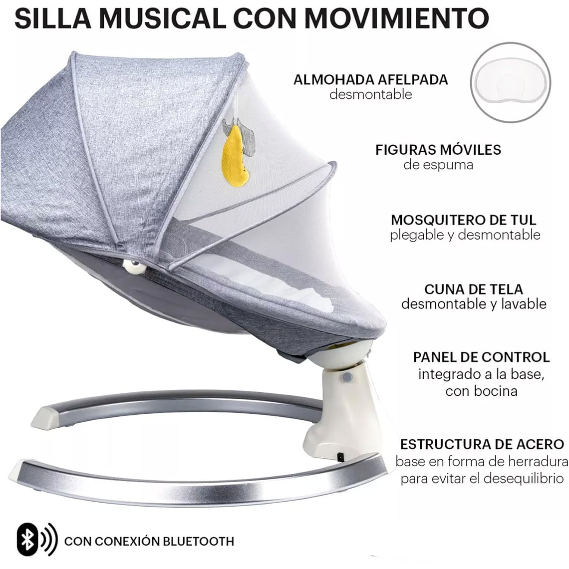 Silla Mecedora Electrica Inteligente Bebés Multifuncion 3