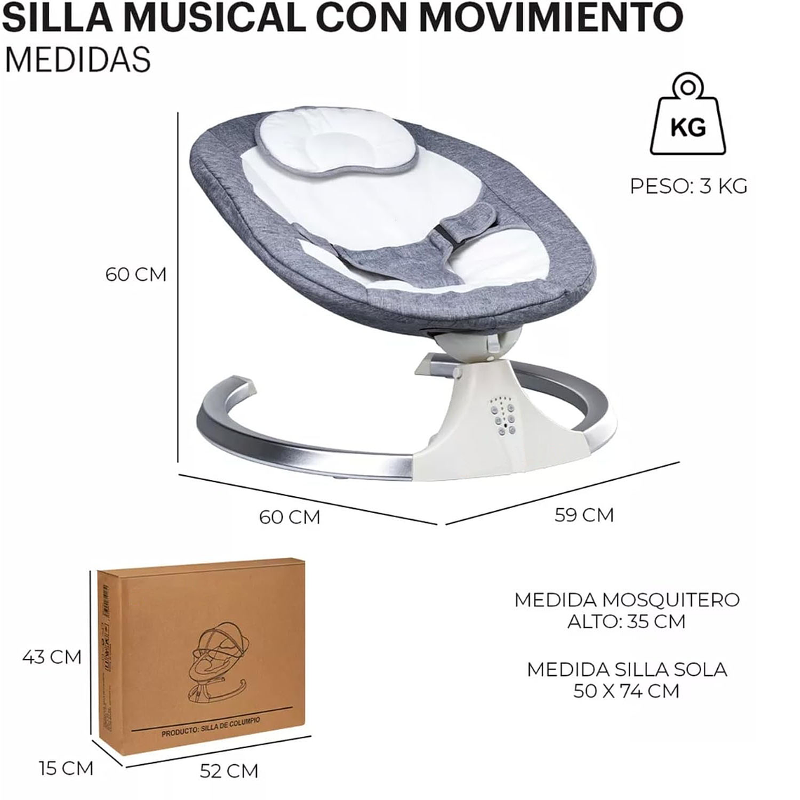 Silla Mecedora Electrica Inteligente Bebés Multifuncion 5