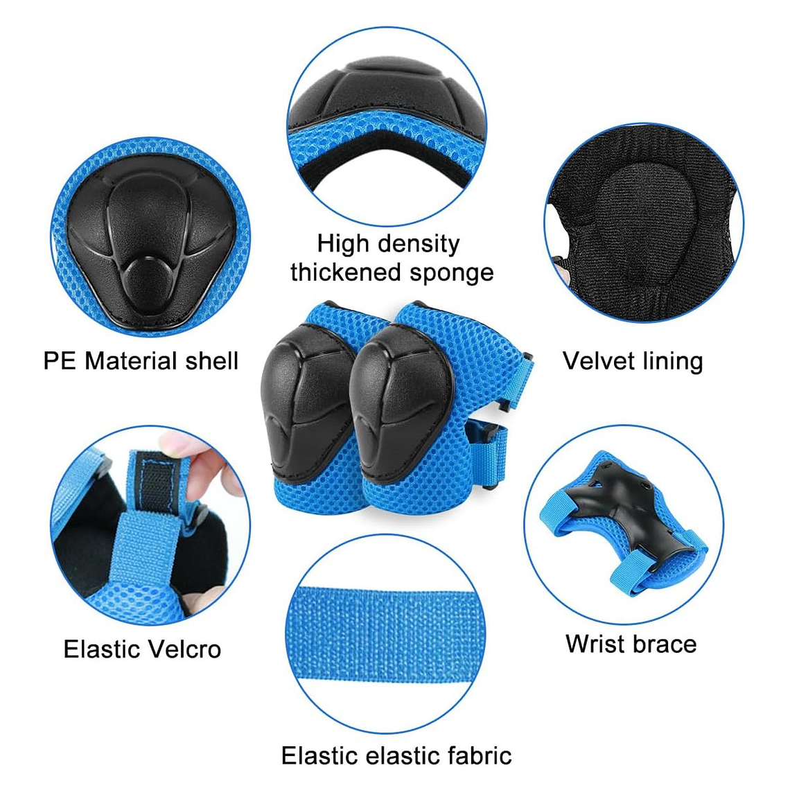 Juego De Equipo De Protección 7 En 1, Kit De Casco Niñ@s 4