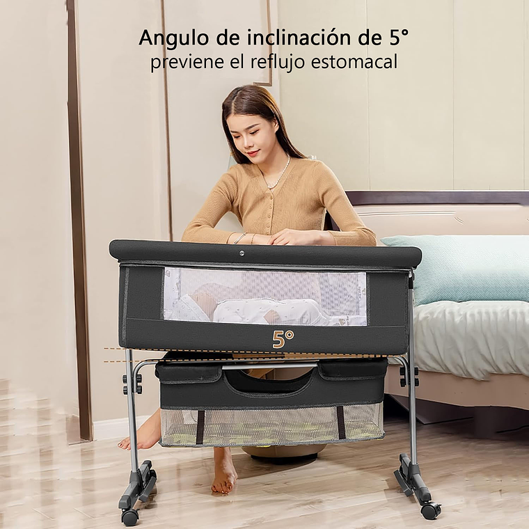 Cuna Colecho Para Bebé Con Mosquitero Mudador Confortable 3