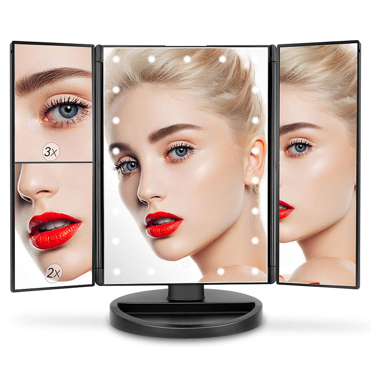 Espejo Para Maquillaje Aumentos 2x 3x Luz Led 2