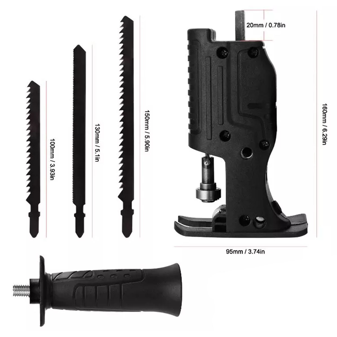 Adaptador Taladro Sierra Sable Reciproca Convertidor Cambio 4