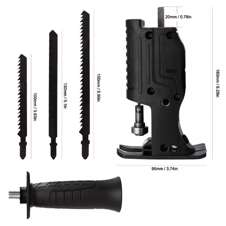 Adaptador Taladro Sierra Sable Reciproca Convertidor Cambio 4